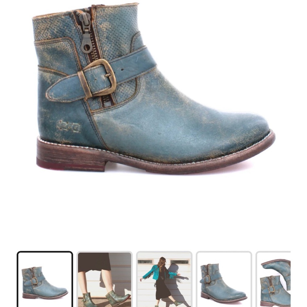 Bed Stu Leather Teal Bootie Size 10